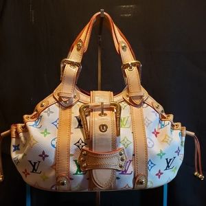 Louis Vuitton Theda PM White Multicolor Satchel